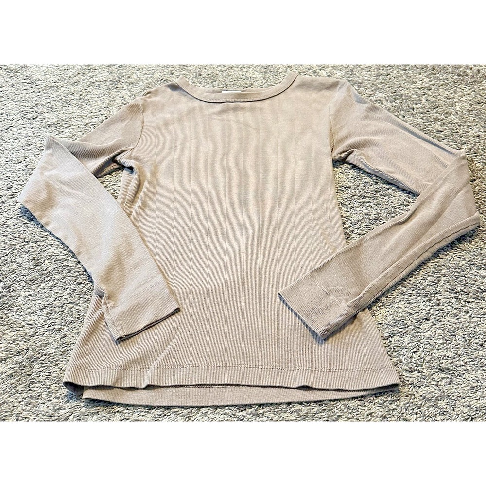H&M Brown Crewneck Long Sleeve Top - Size Small